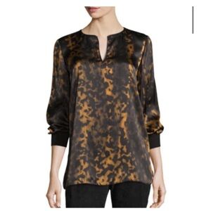 Lafayette 148. Leopard Print Kelsey Blouse.